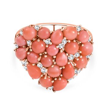 Herzklang - D joy AA Vinicunca-Peruanischer Opal Ring 925 Silber 750 ros&eacute;vergoldet (Gr&ouml;&szlig;e 21.00) ca. 3.37 ct