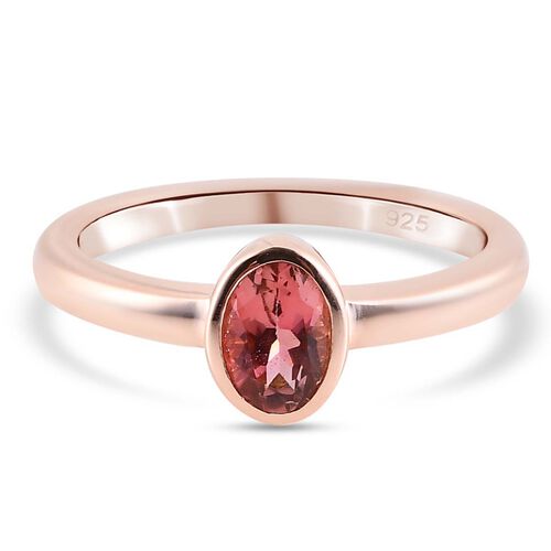 Natürlicher Blush Turmalin-Ring, 925 Silber Roségold Vermeil  ca. 0,53 ct image number 0