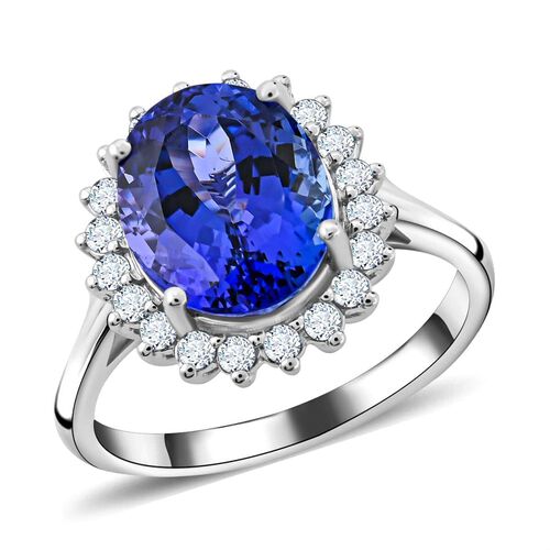 RHAPSODY zertifiziert und geprüft AAAA Tansanit und VS-EF Diamant Ring in 950 Platin - 4,50 ct. image number 0