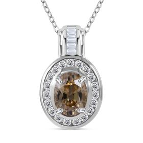 AA Gelber Zirkon, Weißer Zirkon Schmuckset 925 Silber rhodiniert ca. 3,52 ct.