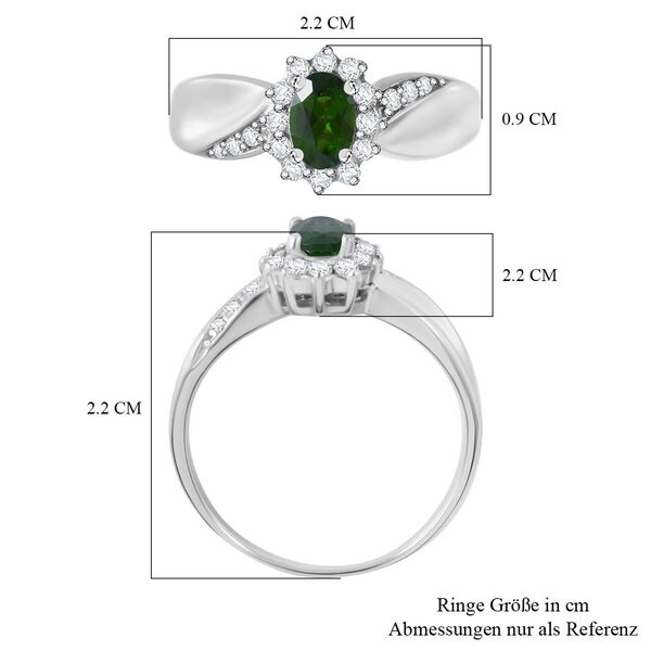 Nat&uuml;rlicher Chromdiopsid und Zirkon-Ring - 0,86 ct. image number 4