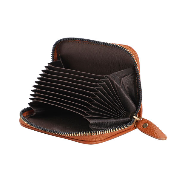 Geldb&ouml;rse aus 100% echtem Leder, Gr&ouml;&szlig;e: 11x7,5 cm, Hellbraun image number 5