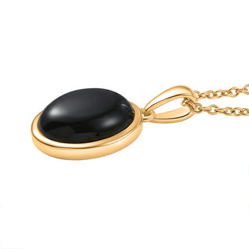 EverTrue AA schwarzer Glasachat Anh&auml;nger mit 50cm Kette - 6 ct.