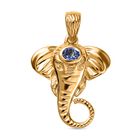 Tansanit Anhänger 925 Silber 750 Gelb Vergoldet ca. 0.20 ct