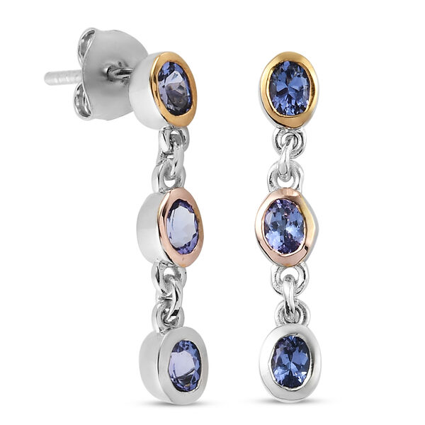 Tansanit-Ohrhänger, 925 Silber dreifarbige Beschichtung ca. 1,07 ct  image number 4