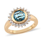 Schweizer Blautopas und Zirkon Ring 925 Silber vergoldet  ca. 2,02 ct image number 0