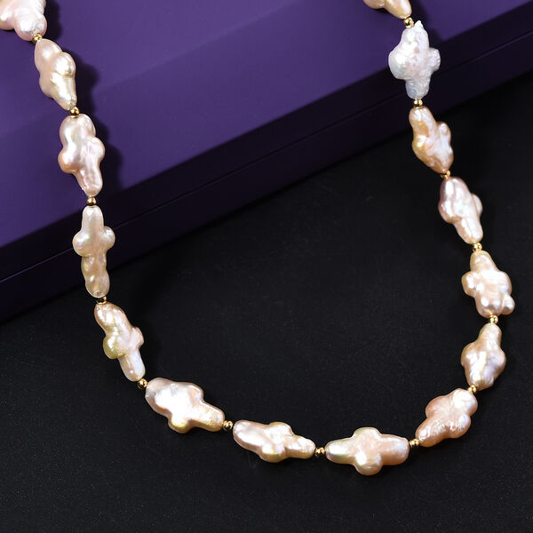 AAA S&uuml;&szlig;wasser Perle Halskette ca. 45 cm+ 5 cm Extender, 925 Silber 750 Gelbgold Vermeil image number 1