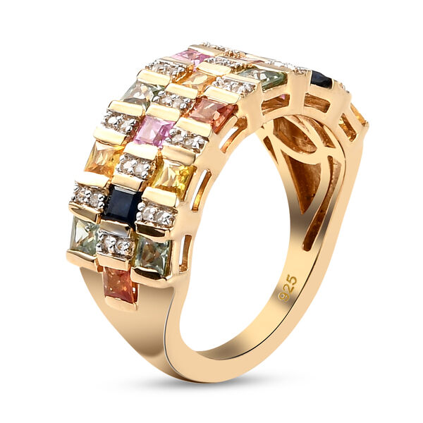Mehrfarbiger Saphir und Zirkon-Ring - 2,61 ct. image number 4
