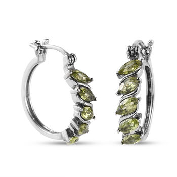 Nat&uuml;rlicher Peridot Creolen Edelstahl ca. 2,68 ct