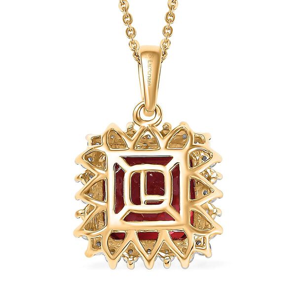 AAA Lab Grown Padparadscha Saphir, Lab Grown Diamant Schmuckset 417 Gold, 417 Gold Gelbes Gold ca. 6,51 ct. image number 4