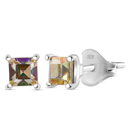 J Francis gefertigt mit SWAROVSKI Lumin grün Swarovski Kristall Ohrringe 925 Silber image number 0