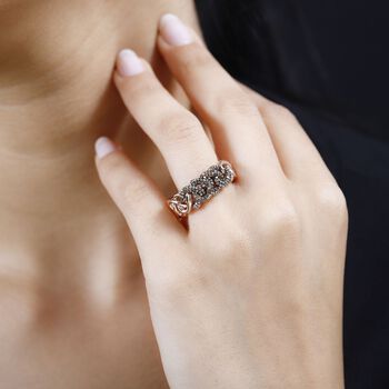 GP Amore Kollektion -Nat&uuml;rlicher Champagner Diamant und Kanchanaburi blauer Saphir-Ring - 0,51 ct.