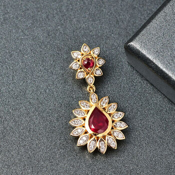 D'Joy Afrikanischer Rubin und Zirkon Anh&auml;nger - 2,32 ct.