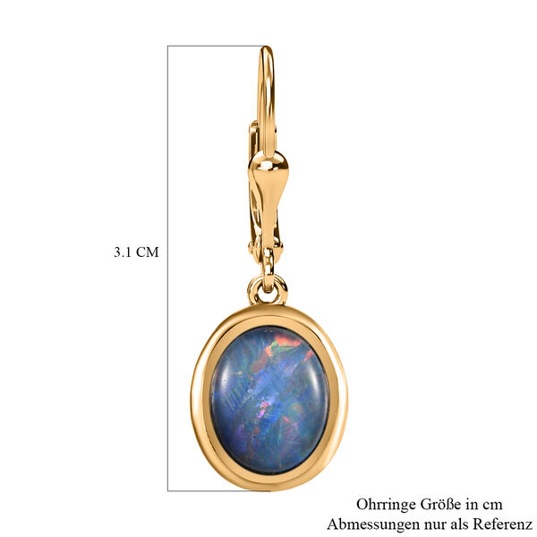 Boulder Opal Triplette Ohrringe, 925 Silber vergoldet ca. 6.00 ct image number 5