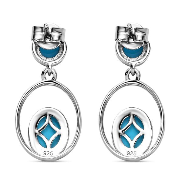 Sleeping Beauty Türkis Ohrringe 925 Silber platiniert ca. 2,94 ct. image number 5