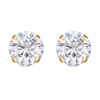 Premium Zirkonia Ohrstecker, 585 Gelbgold, ca. 2.00 ct