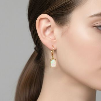 D'Joy AA Nat&uuml;rlicher, &auml;thiopischer Welo Opal Ohrringe 925 Silber 750 Gelbgold Vermeil ca. 2.23 ct