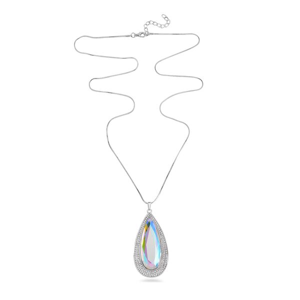 Kristall, Wei&szlig;er Kristall Halskette ca. 70 cm image number 3