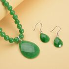 Grüne Jade-Halskette und Ohrringe, beads (5-7mm), 925 Silber rhodiniert ca. 254.00 ct image number 1