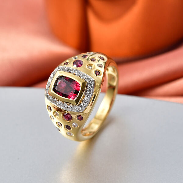 D'Joy AA nat&uuml;rlicher Rhodolith Granat und Zirkon Ring - 2,16 ct. image number 2