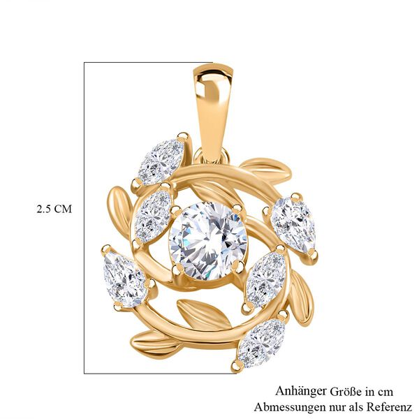 J Francis gefertigt mit SWAROVSKI- Swarovski Zirkonia Anhänger, 925 Silber 750 Gelbgold Vermeil image number 6