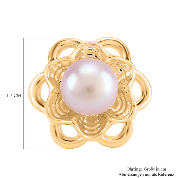 Lila Süßwasser Perle Ohrringe Nickelfreies Messing Standard image number 4