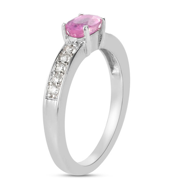 Premium Ilakaka Rosa Saphir und Zirkon-Ring, 925 Silber platiniert, 0,88 ct. image number 5