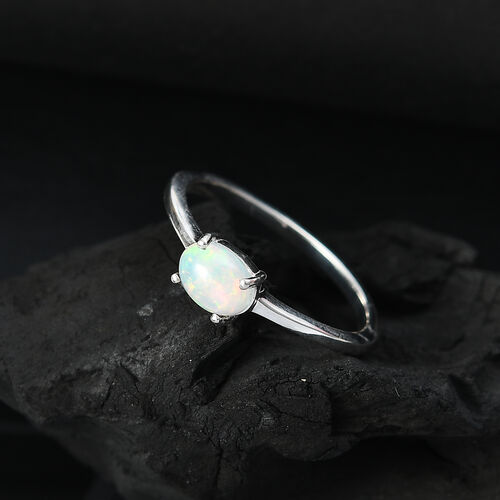 AA Natürlicher, äthiopischer Welo Opal Ring 925 Silber (Größe 21.00) ca. 0,53 ct image number 1
