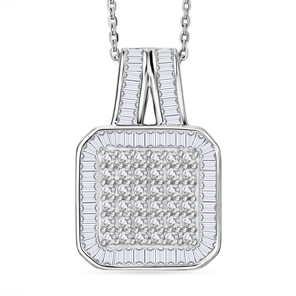 D'Joy wei&szlig;er Diamant Anh&auml;nger mit 50cm Kette - 1 ct.