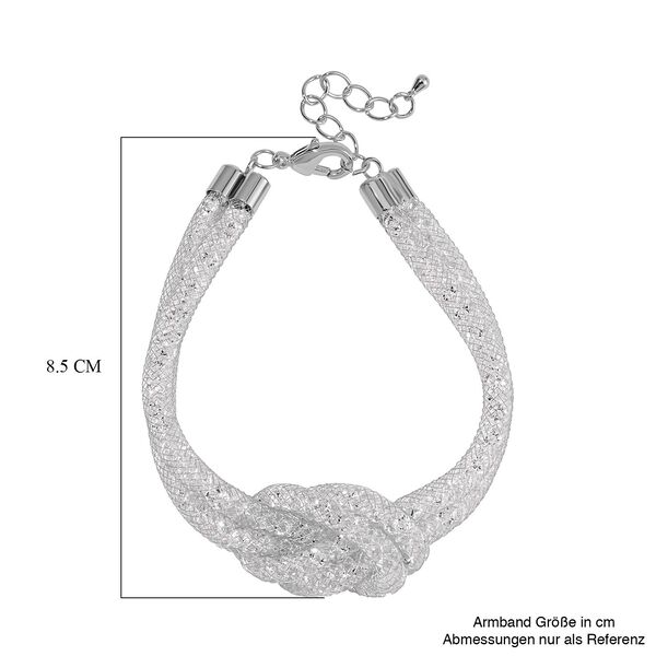 Wei&szlig;er Kristall Armband ca. 20 cm Reines Messing image number 4