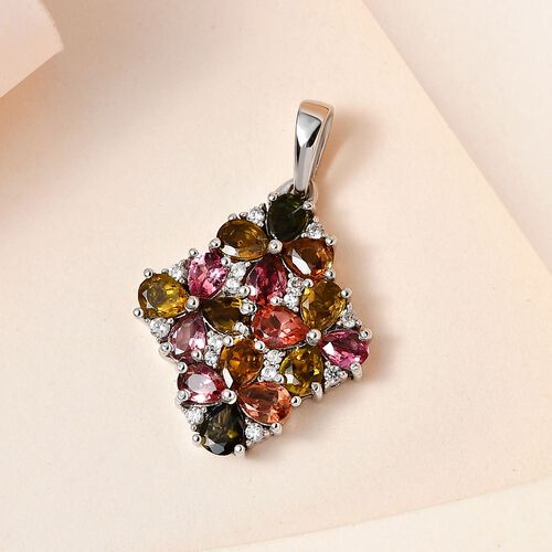 Natürlicher, mehrfarbiger Turmalin und Zirkon-Anhänger - 2,51 ct. image number 1