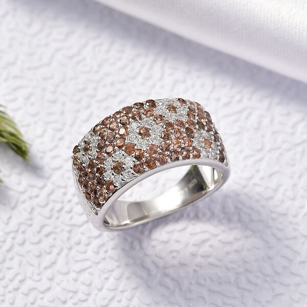 D'Joy Weißer Zirkon, Andalusit Ring 925 Silber rhodiniert (Größe 17.00) ca. 2,01 ct image number 1