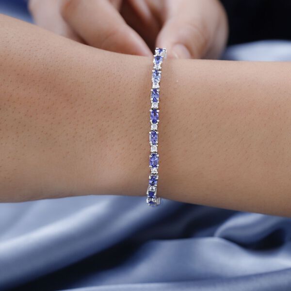 AAA Tansanit und Zirkon Eternity 20cm Armband - 8,29 ct. image number 3