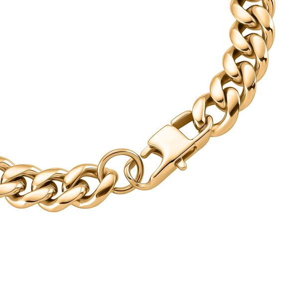 DESIGNER INSPIRIERT Panzer Edelstahl Armband ca. 19 cm ca. 23,00g, Goldfarben image number 3