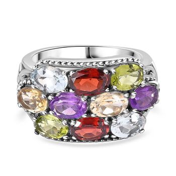 Mehrfarbiger Ring, Edelstahl (Gr&ouml;&szlig;e 17.00) ca. 4.77 ct