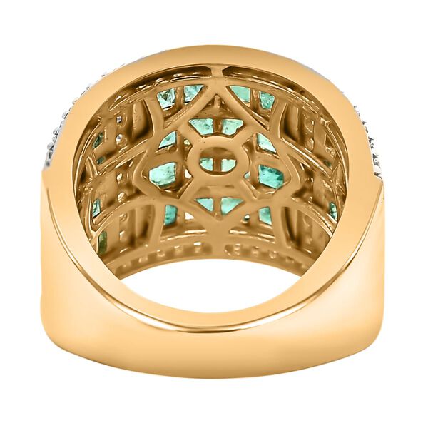 AAA Kagem sambischer Smaragd und Zirkon-Ring - 4,24 ct. image number 6