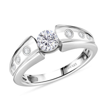 D'Joy Moissanit Ring, 925 Silber platiniert - 0,59 ct.