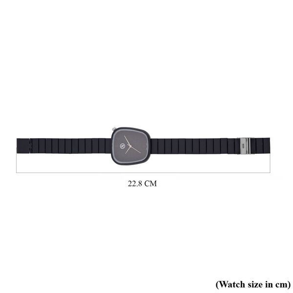 Strada - Japanisches Uhrwerk, Edelstahl Hydraulik-Zifferblatt Armband, 23 cm, schwarz image number 7