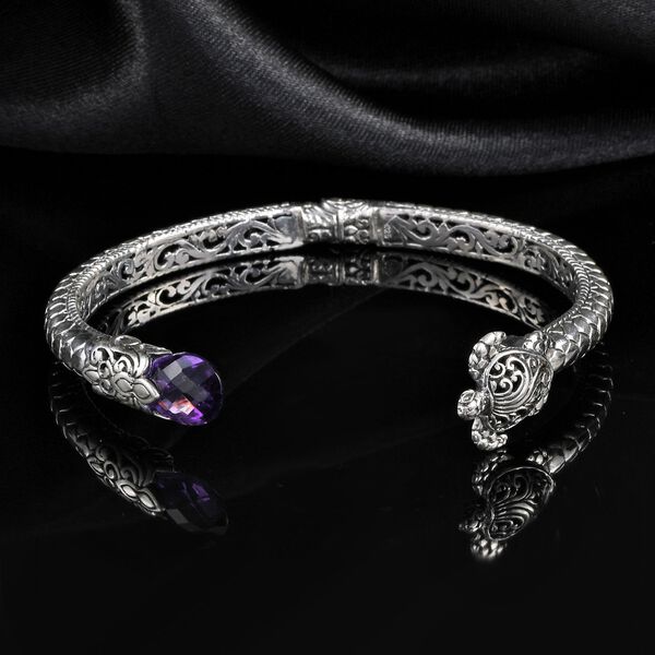 Royal Bali Kollektion- Afrikanischer Amethyst-Armreif, 19cm - 7 ct. image number 2