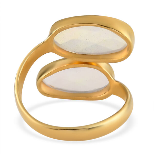 Nat&uuml;rlicher &Auml;thiopischer Opal Bypass Ring 925 Silber vergoldet  ca. 3,00 ct image number 6