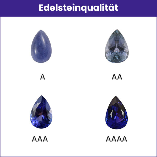 Tanzanite und Zirkon Ring 925 Silber Platin-&Uuml;berzug image number 8