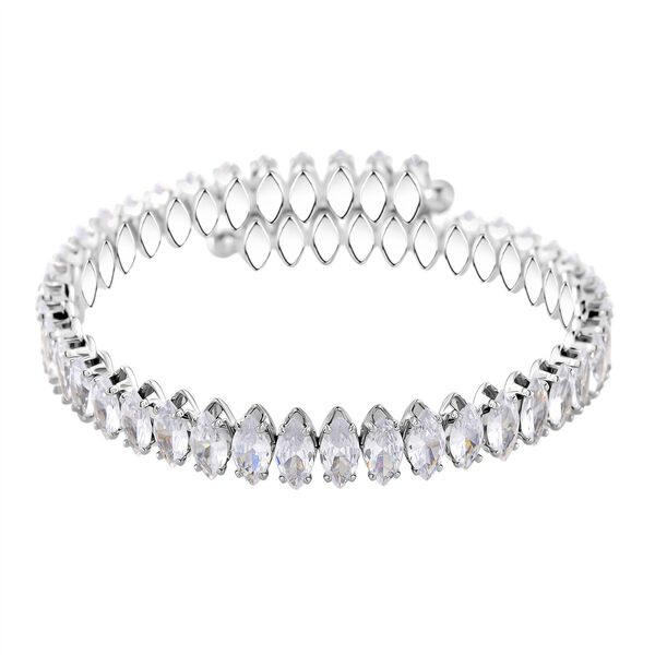 Wei&szlig;er Zirkonia Armreif ca. Flexibles cm Nickelfreies Messing image number 4