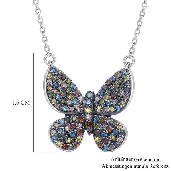 D'Joy Blauer Diamant, Gr&uuml;ner Diamant Schmuckset ca. 50 cm 925 Silber Rhodiniert ca. 0,53 ct. image number 6