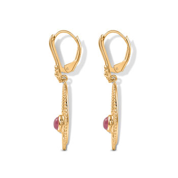 D'Joy Flamingo Mondstein und schwarze Spinell Ohrringe - 1 ct.