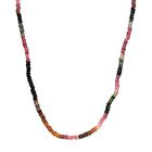 Natürliche Mehrfarbige Turmalin-Halskette, ca. 50 cm, 925 Silber platiniert ca. 59,40 ct image number 3