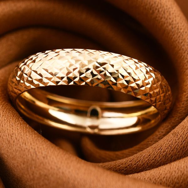 Bandring mit Diamantschliff-Muster in 585 Gold image number 1