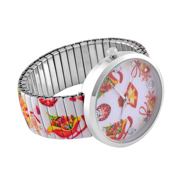 STRADA - Japanisches Uhrwerk, Flexible Uhr, Weihnachtsmotiv image number 5