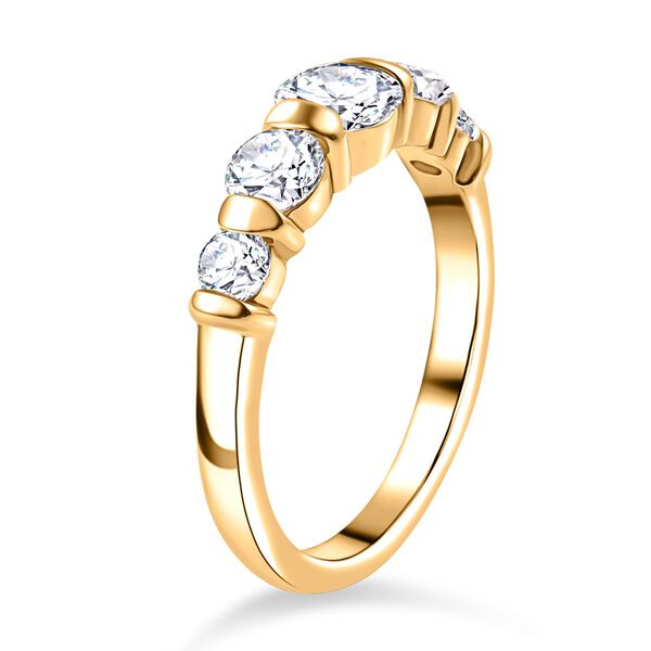 J Francis gefertigt mit SWAROVSKI- Swarovski Zirkonia Ring, 925 Silber 750 Gelbgold Vermeil image number 5