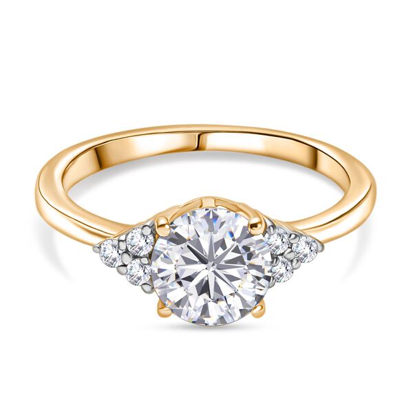 2er Set - D'Joy Moissanit Ring und Anhänger, 925 Silber 750 Gelb vergoldet (Größe 19.00), (10-15 Werktage Lieferzeit) ca. 4.38 ct image number 3