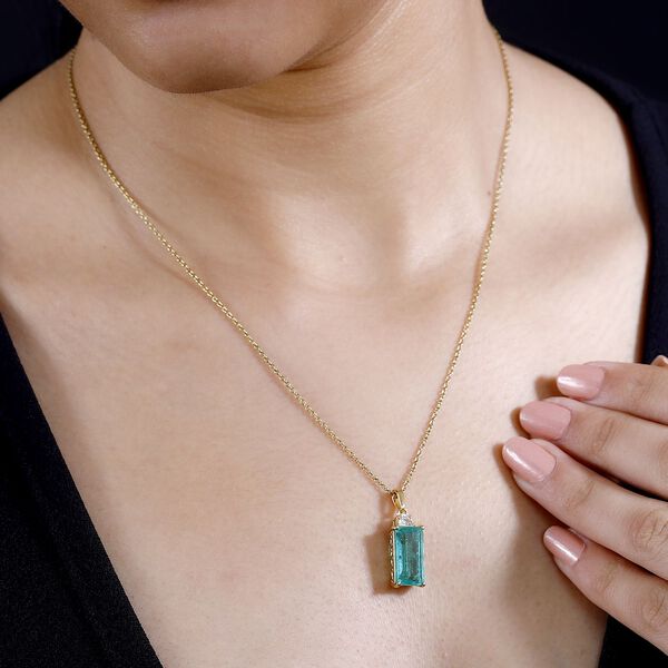 Smaragd Quarz Triplett und Zirkon Anhänger - 4,88 ct. image number 3